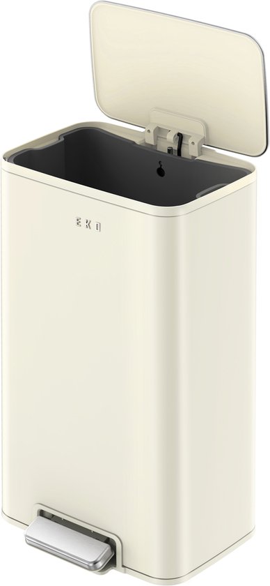 EKO - Marina Pedaalemmer 30 liter - Stainless steel Plastic - crême wit - Prullenbak