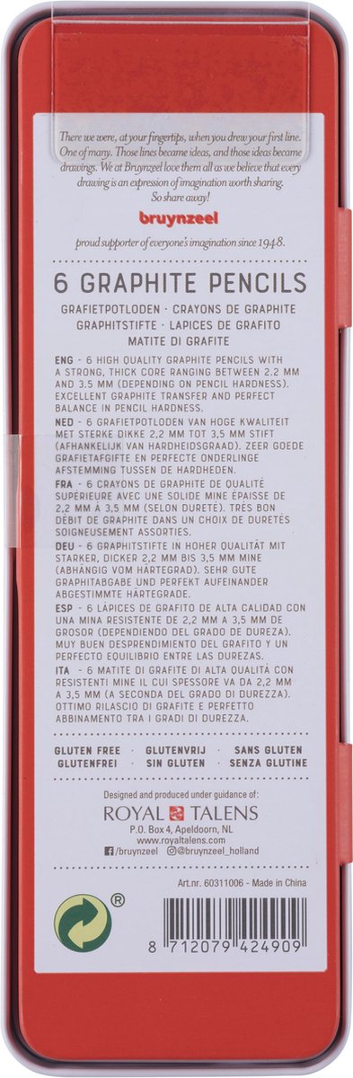 Bruynzeel Expression grafietpotloden - blik - 6 stuks