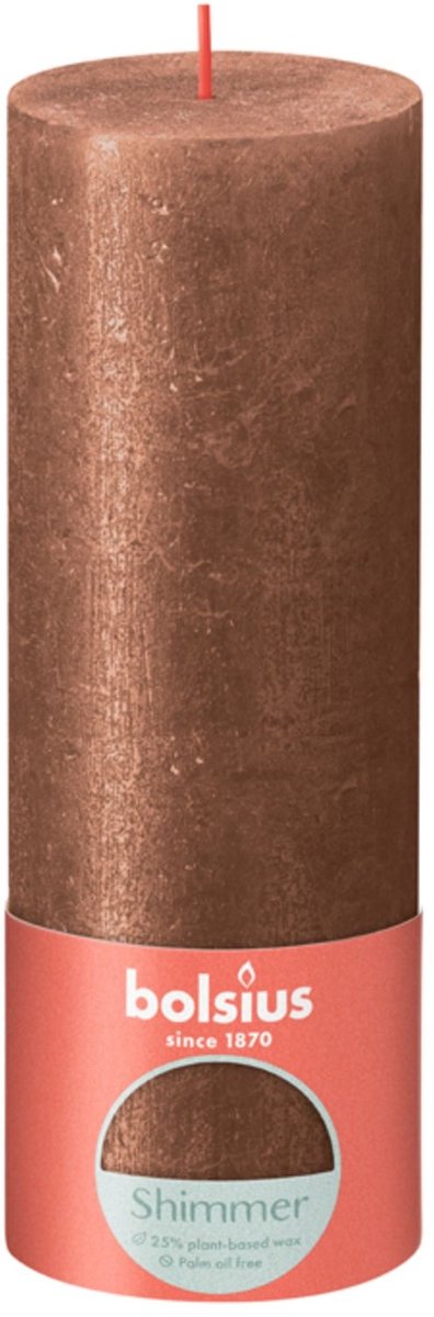 Bolsius Stompkaars Shimmer Copper - 19 cm / ø 7 cm