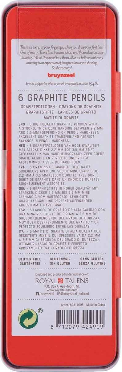 Bruynzeel Expression grafietpotloden - blik - 6 stuks