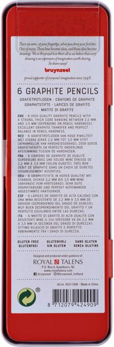 Bruynzeel Expression grafietpotloden - blik - 6 stuks