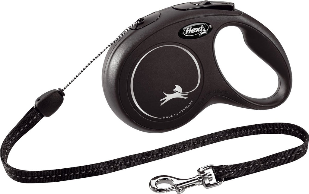 Flexi New Classic Koord - Hondenriem - Zwart - S - 8 meter