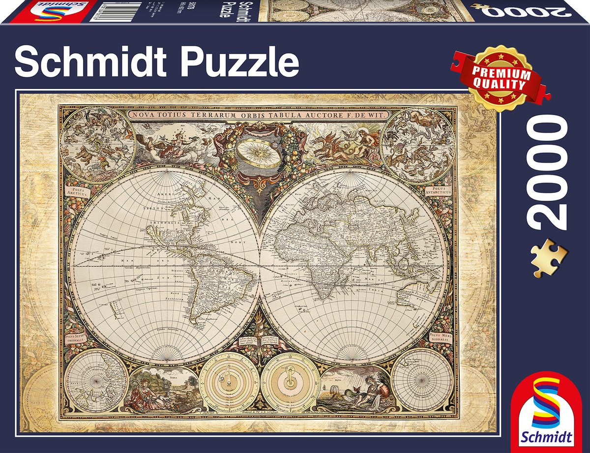 Schmidt - Legpuzzel - Historische wereldkaart - 2000 stukjes