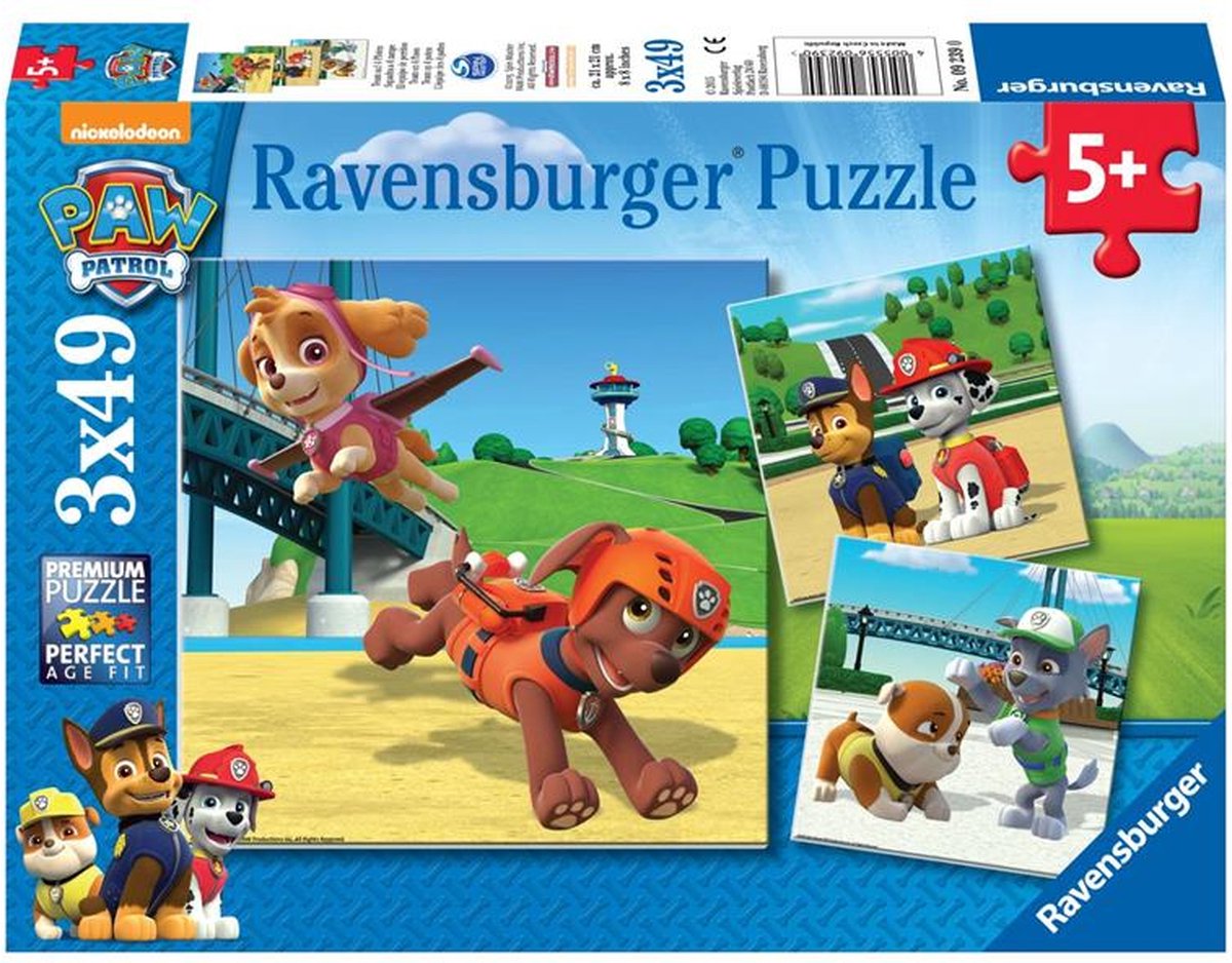 Ravensburger PAW Patrol: Team op 4 Poten - 3x49 stukjes