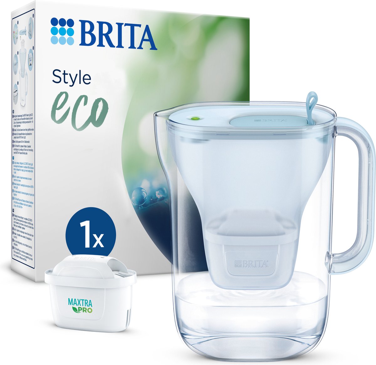 Brita Style Eco - Waterfilterkan - 2,4L - Blauw