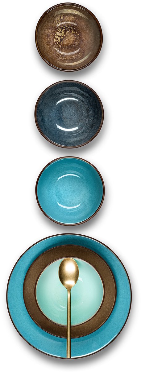 Medard de Noblat - Feeling Bronze - Kom 13 cm - 6 delig - Stoneware
