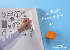 Legamaster Magic-Chart whiteboardfolie – 60 x 80 cm – wit – 25 geperforeerde vellen, incl. 1 uitwisbare bordstift