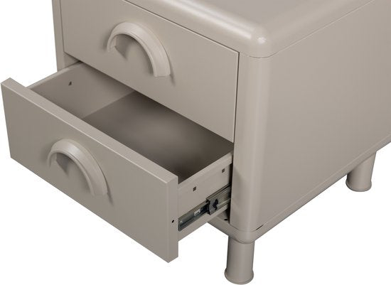 WOOOD Rune Ladekast met 2 lades - Metaal - Honinggeel - 45x42x42 – Retour, als nieuw