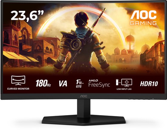 AOC G4 C24G42E - Full HD Curved Gaming Monitor - 180hz - 0.5 ms - 24 inch – Gebruikt