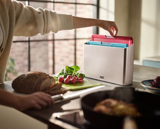 Joseph Joseph Folio™ Snijplankenset 4-delig – Medium – Multikleur – Kleurgecodeerd – Met Opbergstand – RVS Handgrepen