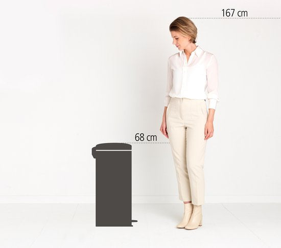 Brabantia NewIcon Prullenbak - 30 liter - Matt Black – Outlet, licht beschadigd