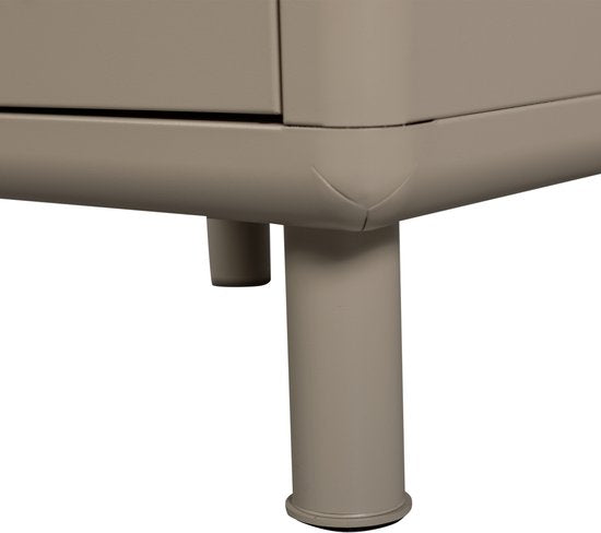 WOOOD Rune Ladekast met 2 lades - Metaal - Honinggeel - 45x42x42 – Retour, als nieuw