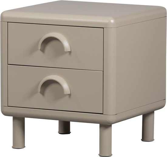 WOOOD Rune Ladekast met 2 lades - Metaal - Honinggeel - 45x42x42 – Retour, als nieuw