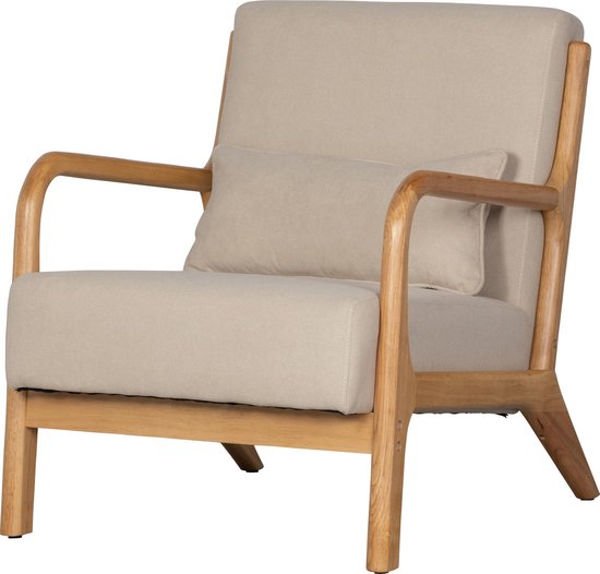 WOOOD Mark Fauteuil - Stof - Naturel - 75x67x82