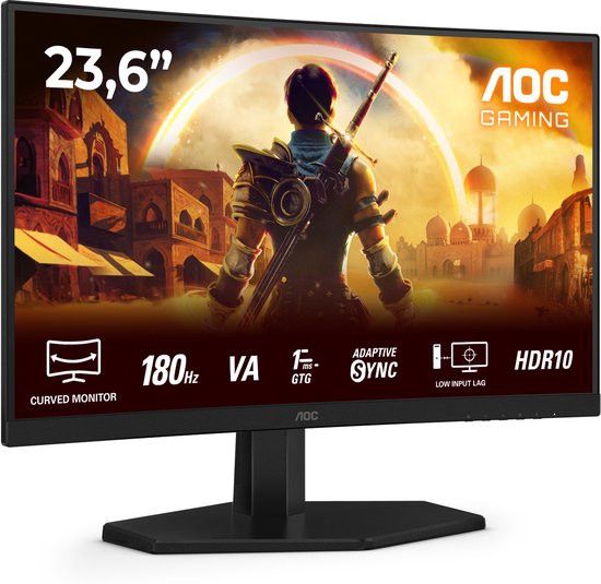 AOC G4 C24G42E - Full HD Curved Gaming Monitor - 180hz - 0.5 ms - 24 inch – Gebruikt
