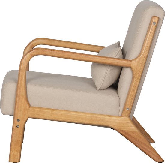 WOOOD Mark Fauteuil - Stof - Naturel - 75x67x82