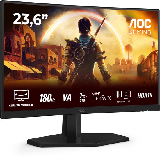 AOC G4 C24G42E - Full HD Curved Gaming Monitor - 180hz - 0.5 ms - 24 inch – Gebruikt
