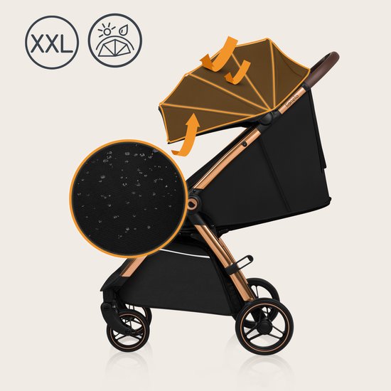 Lionelo Ingrid Buggy - Kinderwagen tot 22 kg - Auto-Folding Systeem - 360° EVA Wielen - XXL Luifel met UPF50+ - Verstelb