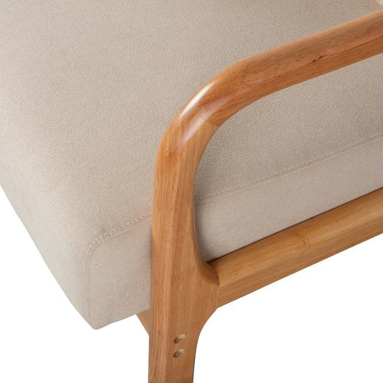 WOOOD Mark Fauteuil - Stof - Naturel - 75x67x82