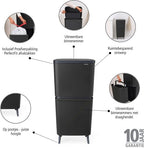 Brabantia SortUp Hi Prullenbak 20 + 25 liter - Afvalscheiding - Dark Grey
