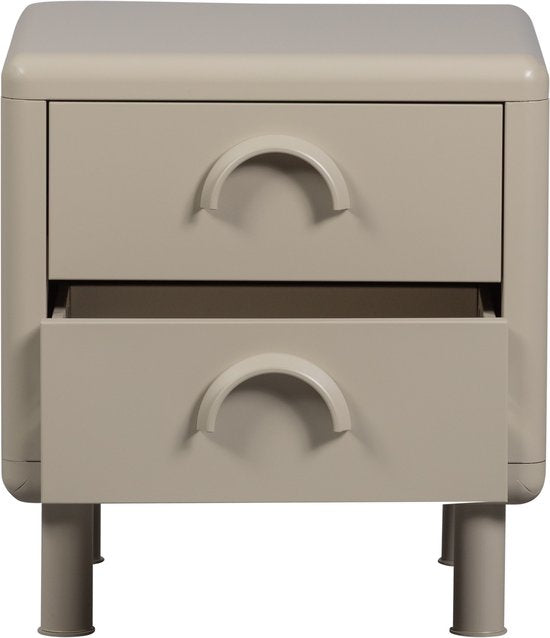 WOOOD Rune Ladekast met 2 lades - Metaal - Honinggeel - 45x42x42 – Retour, als nieuw