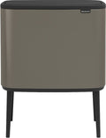 Brabantia Bo Touch Bin Prullenbak 3 x 11 liter Platinum – vooraanzicht