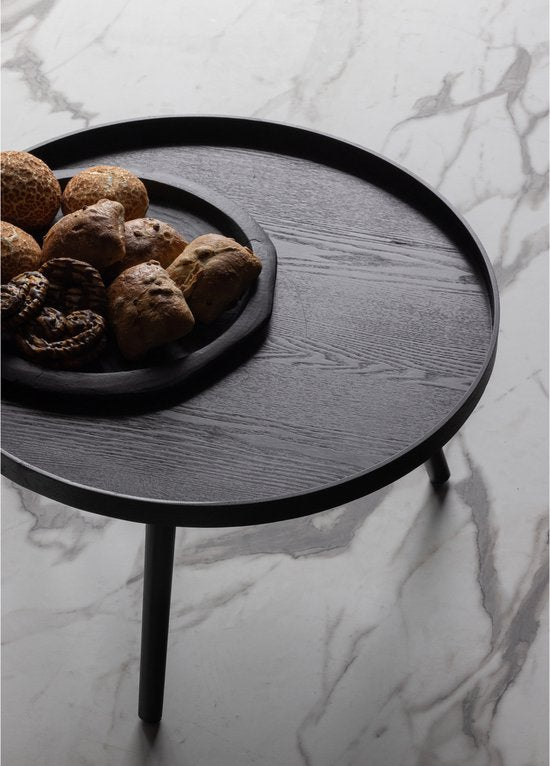 WOOOD Mesa Bijzettafel L - Hout - Zwart - 34xØ60 – Retour, als nieuw
