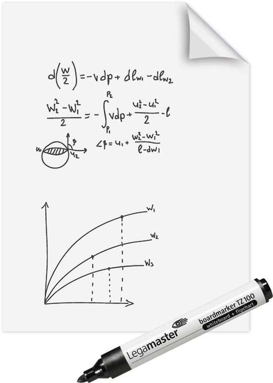 Legamaster Magic-Chart whiteboardfolie – 60 x 80 cm – wit – 25 geperforeerde vellen, incl. 1 uitwisbare bordstift