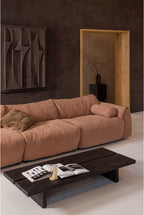 WOOOD Lion Salontafel - MDF - Donkerbruin - 25x140x60 – Outlet, licht beschadigd