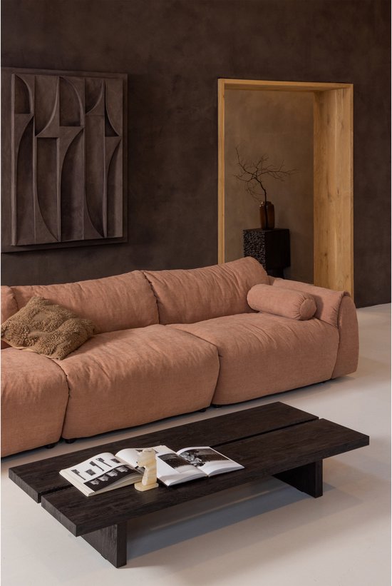 WOOOD Lion Salontafel - MDF - Donkerbruin - 25x140x60 – Outlet, licht beschadigd