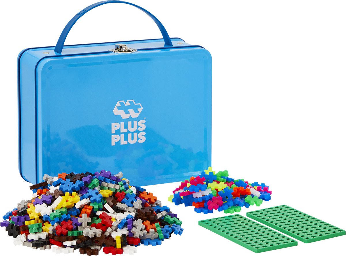 Plus-Plus Basic Reiskoffer 600 delige bouwset blauw - 7002