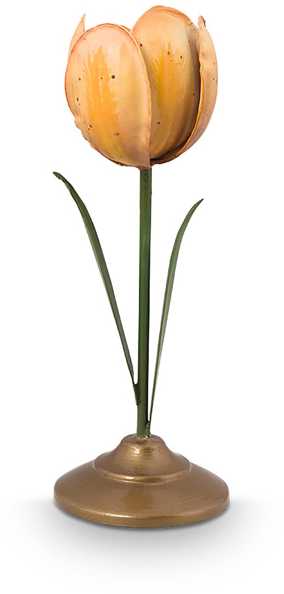 Pip Studio - Tulpen Kandelaar - Woonaccessoires - Geel kaarsenhouder - 26cm - Set van 2 kaarsenhouders