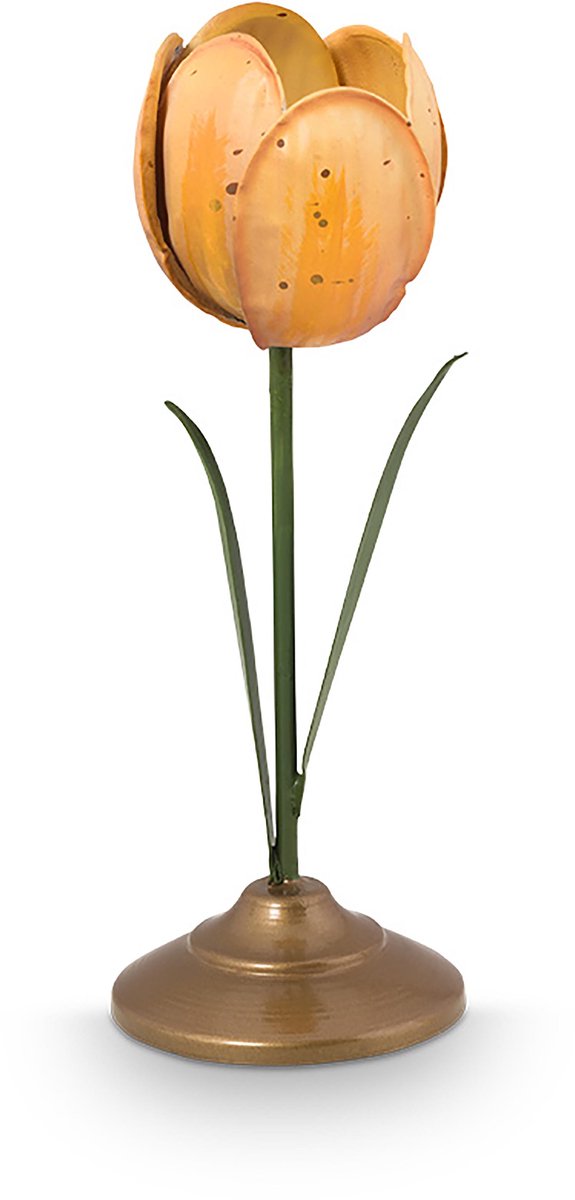 Pip Studio - Tulpen Kandelaar - Woonaccessoires - Geel kaarsenhouder - 26cm - Set van 2 kaarsenhouders
