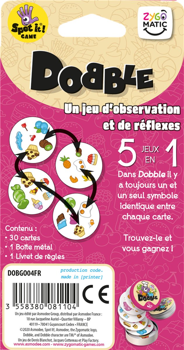 Asmodee Dobble Gourmandise kaartspel