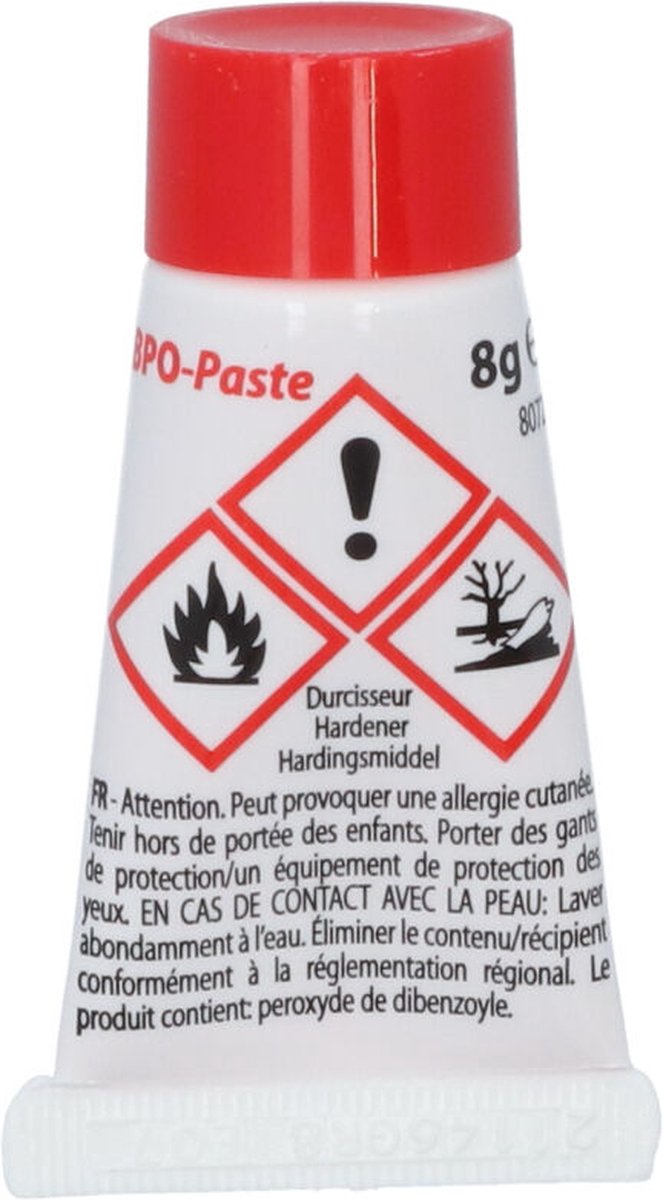 Protecton Polyesterhars - Voor herstellen en dichten van gaten – Toepasbaar op van staal, aluminium, hout, beton en polyester - Elastisch en bestand tegen chemicaliën - Uitstekende hechting - Met tube verharder – 250 gram