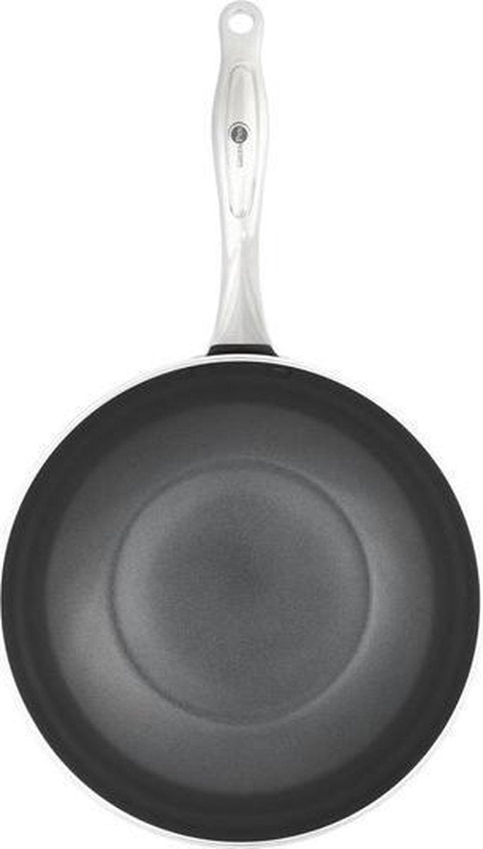 Greenpan Brussels Keramische Inductie Wokpan zonder deksel Ø28cm - 3.6L – PFAS-vrij – Inductie Wokpan – Ovenbestendig tot 220°C – Vaatwasserbestendig – Snelle opwarming – RVS handgrepen – Zwart