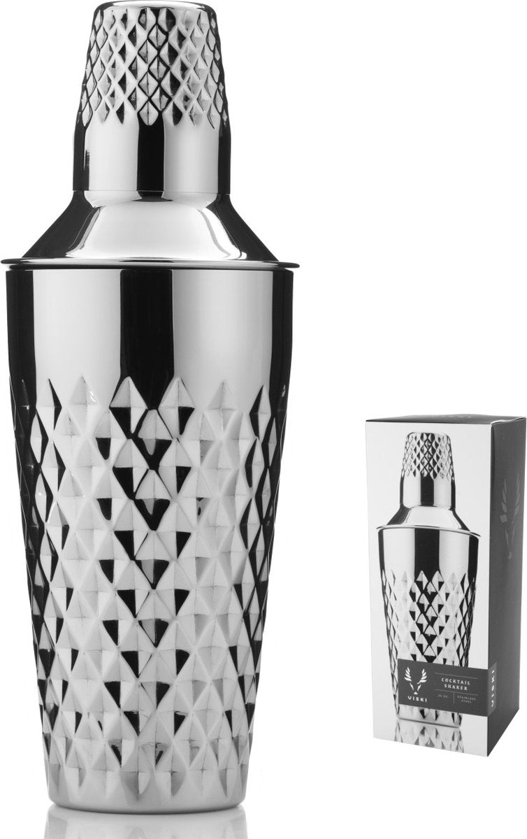 Viski Faceted Cocktailshaker - roestvrijstaal - 740ml