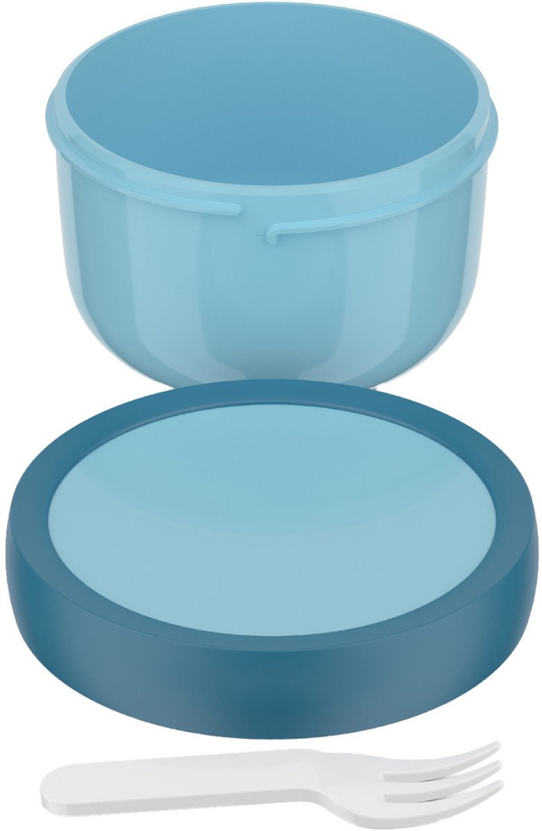 Mepal Campus Fruit Box - 300 ml - Includes fruit fork - Seals securely - Snack box - Cool blue