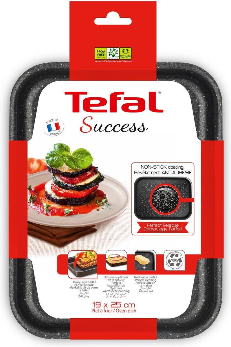 Tefal Success Ovenware - Baking dish - 20 x 26 cm - Aluminium - Non-stick coating - Heat-resistant