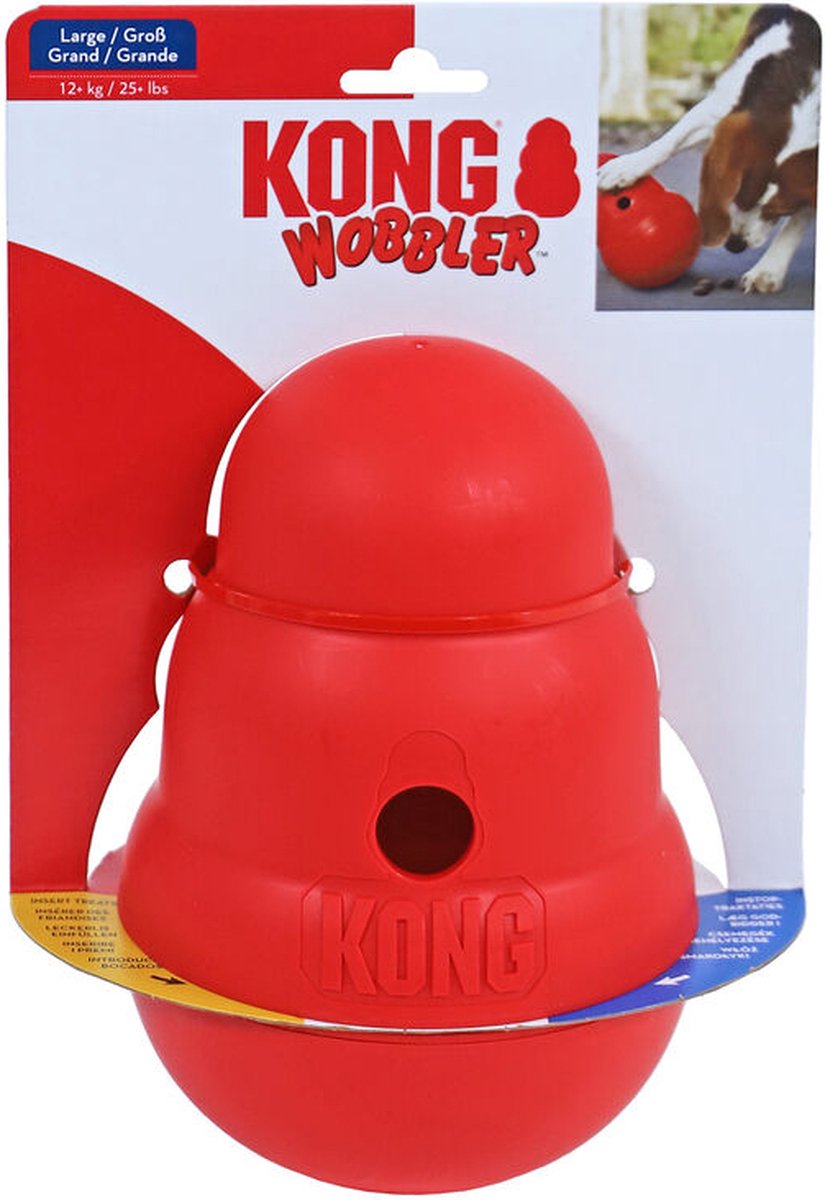 KONG Snack Dispenser Wobbler - Dog Toy - size L - 19 cm - Red