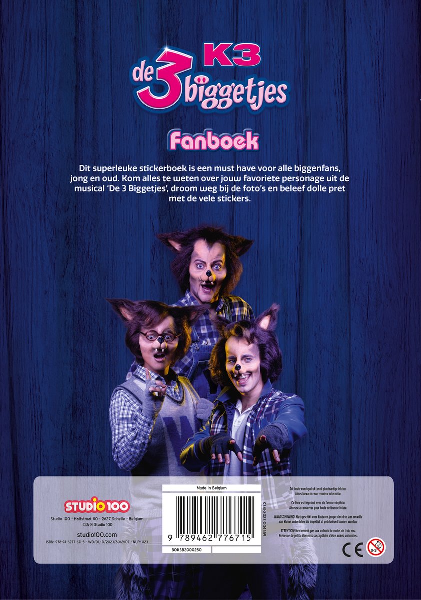 K3 sticker book - fan book with stickers - The 3 Little Piglets
