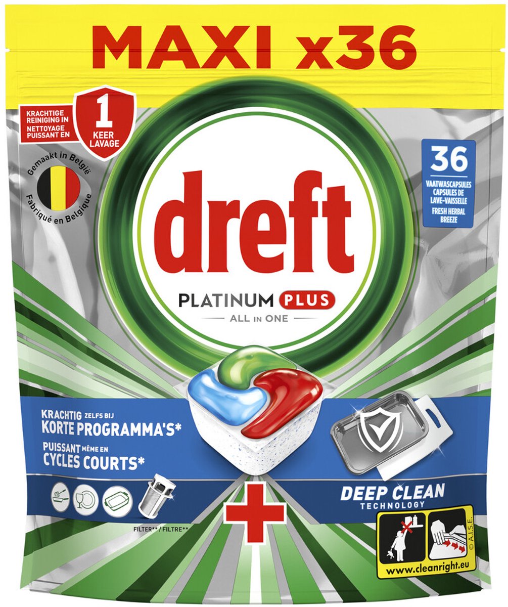 Dreft Vaatwastabletten Platinum Plus All In One Deep Clean