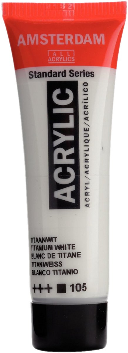 Verf - Acryl - 105 - Titaan wit - Amsterdam - 20ml
