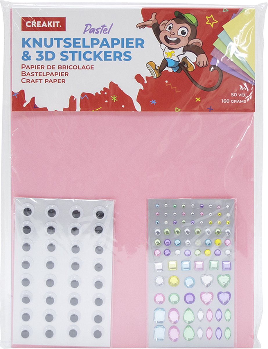 CREAKIT. Knutselpapier met 3D Stickers – Tekenpapier