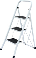 Benson inklapbare huishoudtrap 3 treden - Anti Slip - Wit