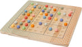 Houten bordspel sudoku denkspel met gekleurde balletjes