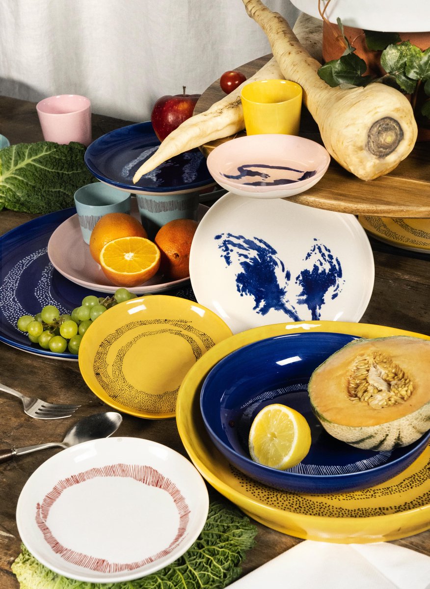 Serax - Ottolenghi Feast - Plate M - Dark Blue/White - 22 Ø - 2 pieces