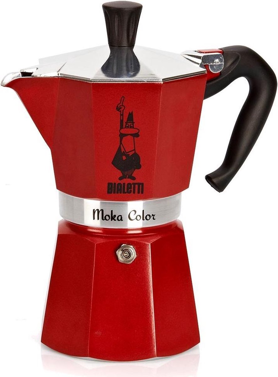 Bialetti Moka Express 3-Cup Red – Espresso Maker – Aluminium – 130 ml