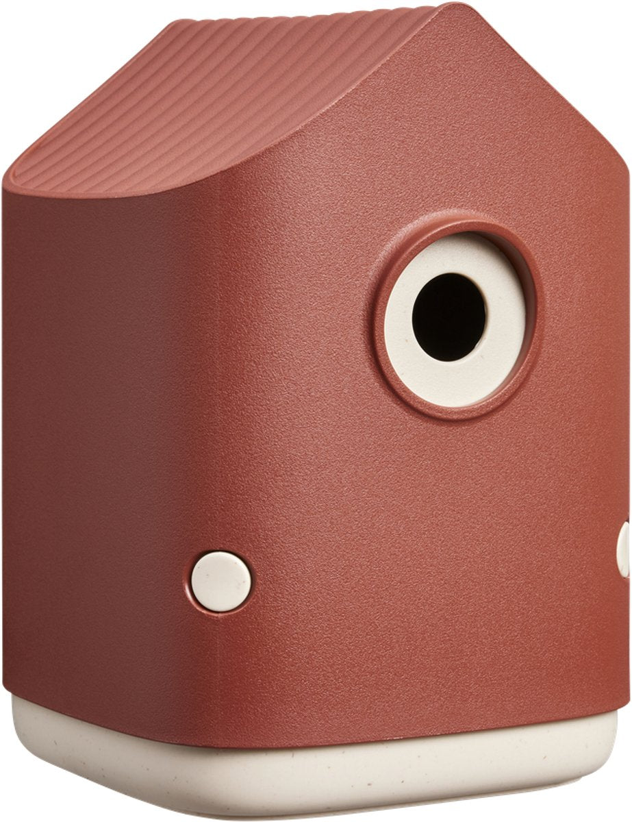 Elho Cosy Bird House 18cm - Vogelhuisje voor Tuin of Balkon - Geschikt voor meer dan 11 Soorten - 100% Gerecycled Plastic - L17.6 x B18 x H23 cm - Toscaans rood