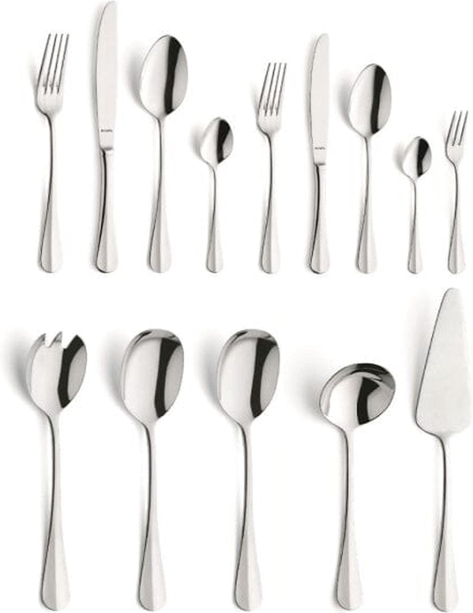 Amefa Baguette 78-Piece Cutlery Set – 12 People – Silver – In Luxury Wooden Canteen – High-quality 18/10 chrome-nickel steel